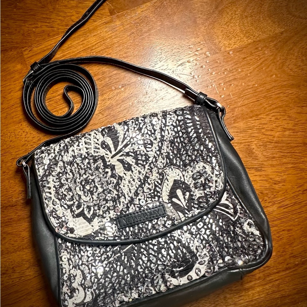 Vera Bradley Black & White Sequins Crossbody Bag - Women
